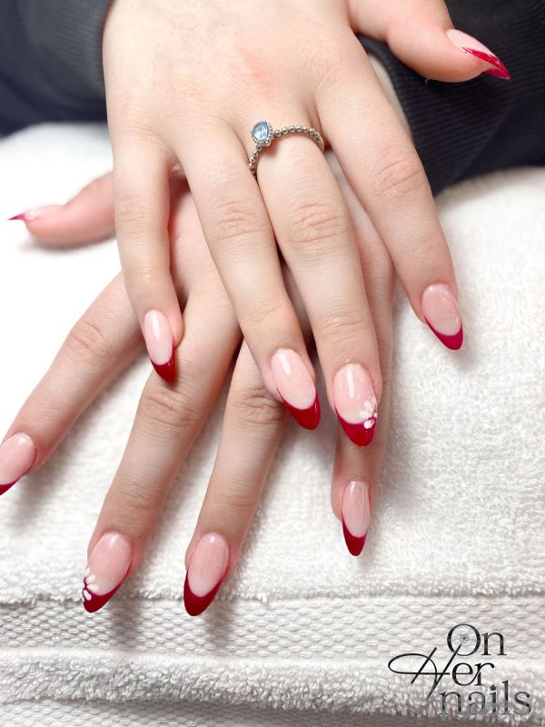 christmas-red-french-nails-north-york-weston-rd